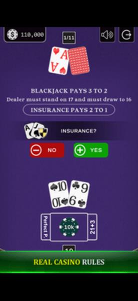 Blackjack 21 - Side Bets स्क्रीनशॉट 1