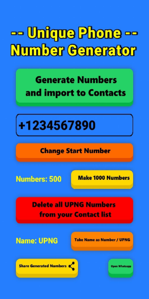 Unique Phone Number Generator スクリーンショット 1