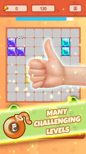 Block Puzzle Jewel Crystal Cat ဖန်သားပြင်ဓာတ်ပုံ 0