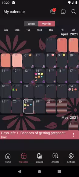 WomanLog Period Calendar Ảnh chụp màn hình 2