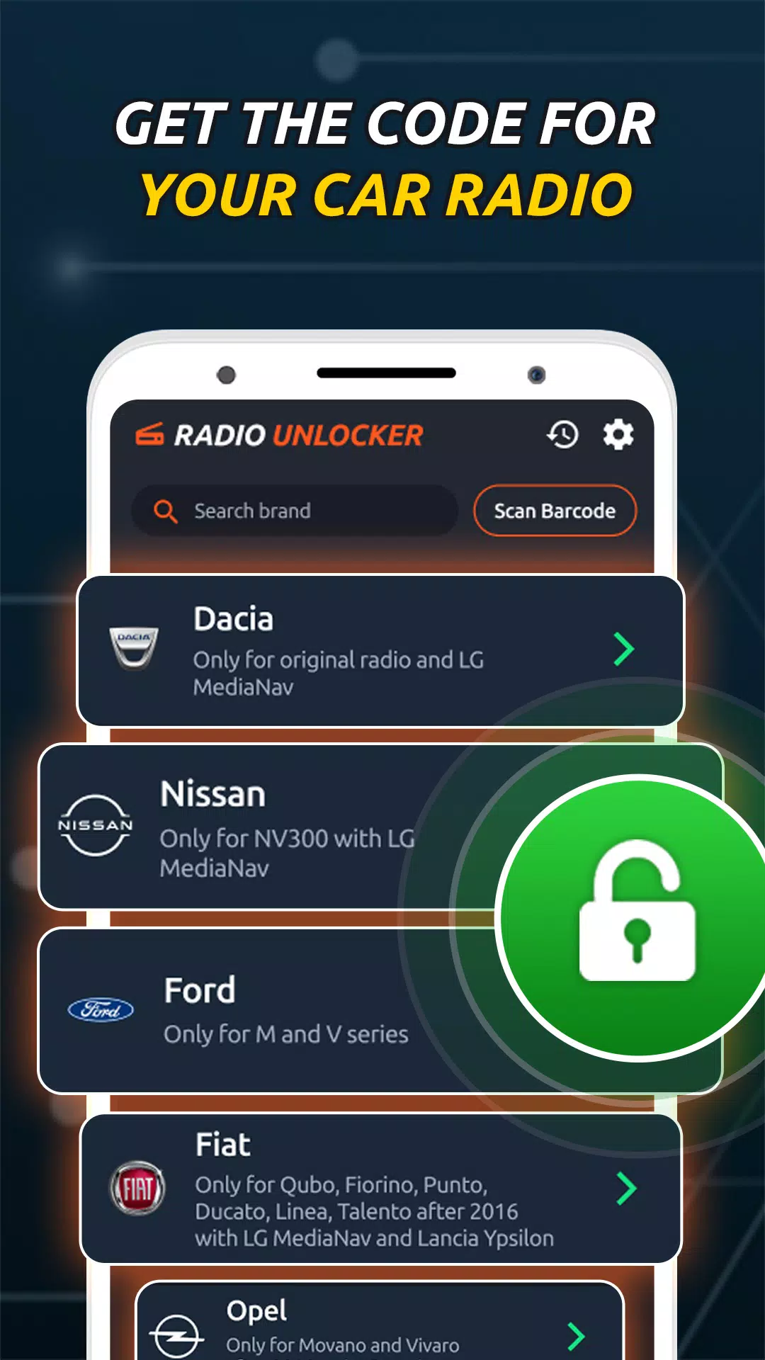 Radio Code Generator Unlocker Ảnh chụp màn hình 1