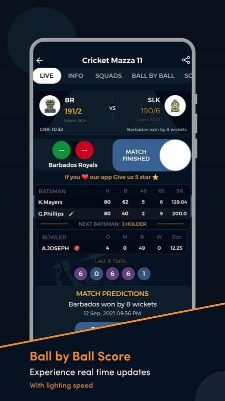 Cricket Mazza 11 Live Line Schermafbeelding 1