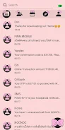 SMS Theme Ribbon Pink messages應用截圖第2張