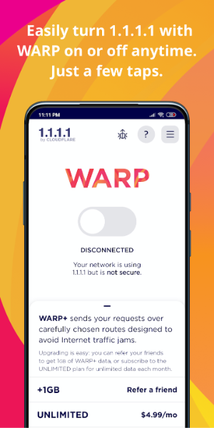 1.1.1.1 WARP: Safer Internet Screenshot 0