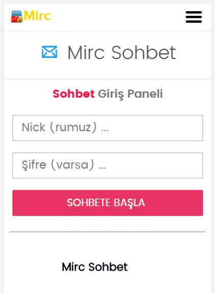 Mirc Sohbet Chat Odaları Capture d'écran 0