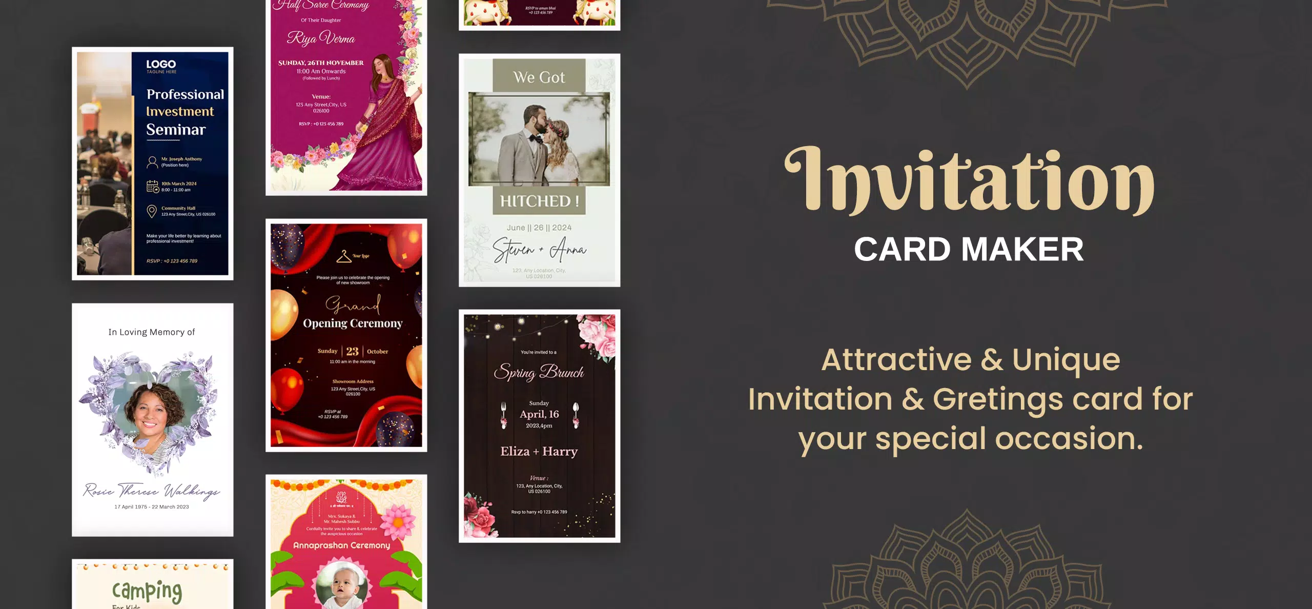 Invitation Card Maker & Design Captura de tela 0