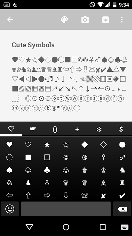 Cute Symbols - Emoji Keyboard♤ Schermafbeelding 1