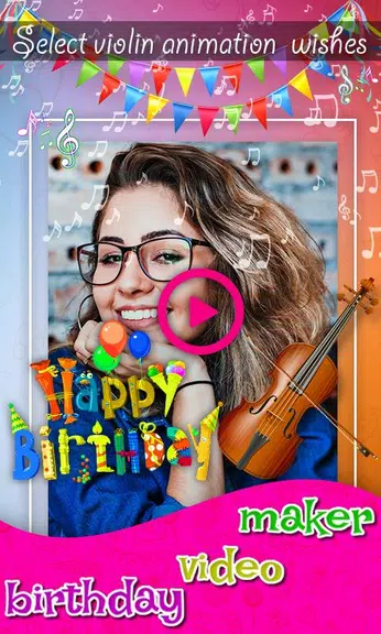 Birthday Video & Status Maker Capture d'écran 1