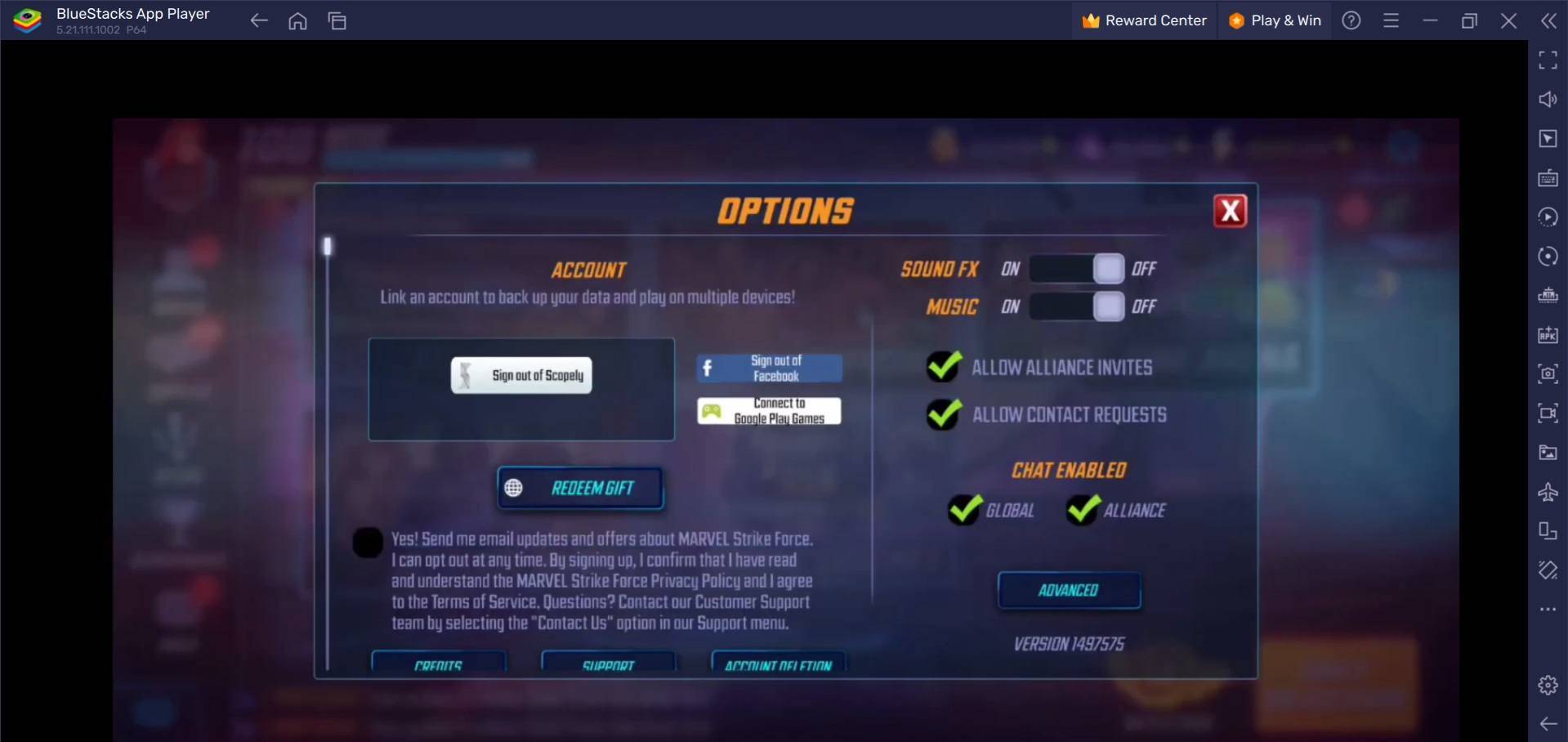 Marvel Strike Force Redeem Code Input