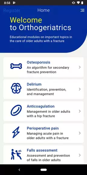 Schermata AOTrauma Orthogeriatrics 1