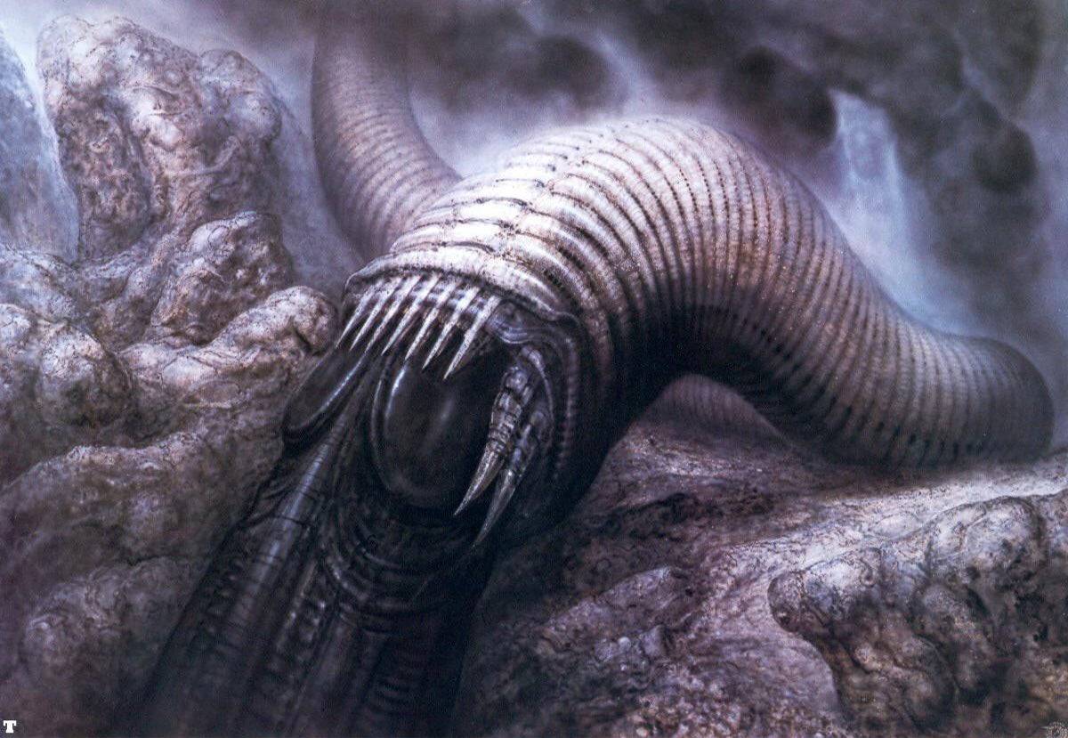 H.R. Giger's exceedingly phallic sandworm design.