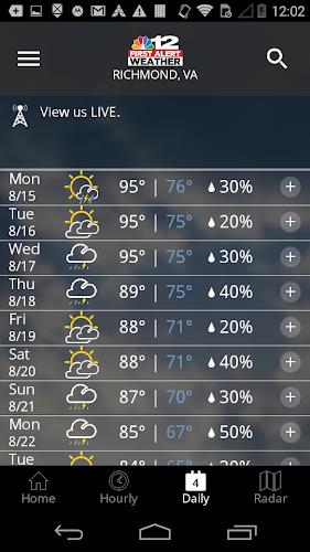 Schermata NBC12 First Alert Weather 2