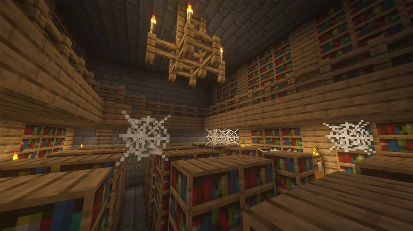 Minecraft में बुकशेल्व्स