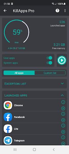 KillApps: Close Running Apps ภาพหน้าจอ 0