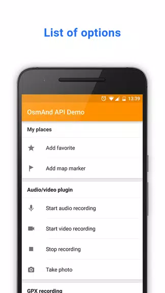 OsmAnd API Demo ဖန်သားပြင်ဓာတ်ပုံ 0