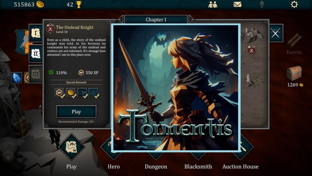 Android의 Tormentis Dungeon RPG에서 새로운 던전 생성