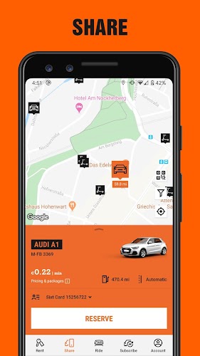 SIXT rent. share. ride. plus. Captura de tela 2