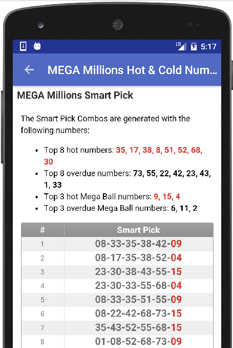 Results for DC Lottery Скриншот 2