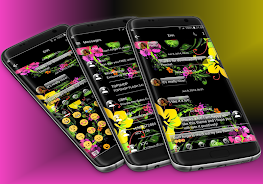 SMS Messages Glass BlackFlower Captura de pantalla 0