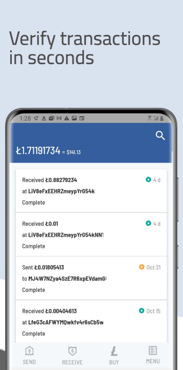 Litewallet Capture d'écran 2