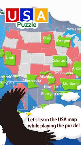 USA Map Puzzle Tangkapan skrin 0