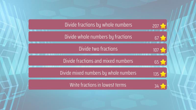 Dividing Fractions Math Game Schermafbeelding 0