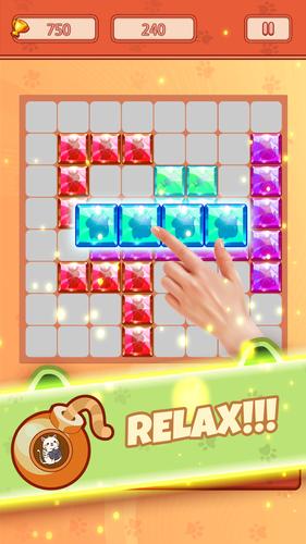 Block Puzzle Jewel Crystal Cat ဖန်သားပြင်ဓာတ်ပုံ 1