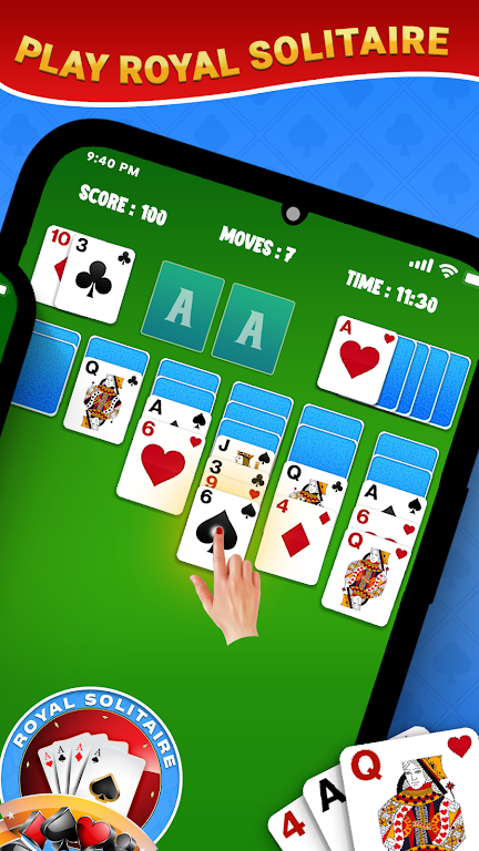 Royal Solitaire Card Game Schermafbeelding 1