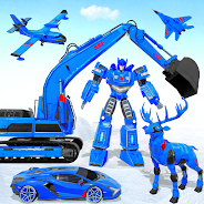 Snow Excavator Robot Car Games Captura de pantalla 0