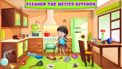 Kitchen Cleaning House Games Screenshot 1