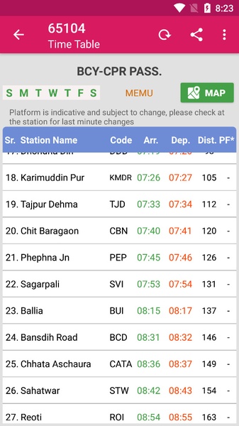 Schermata Indian Train Status 1