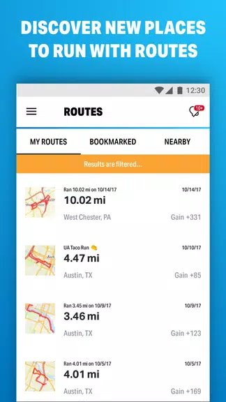 使用Map My Run记录跑步应用截图第2张